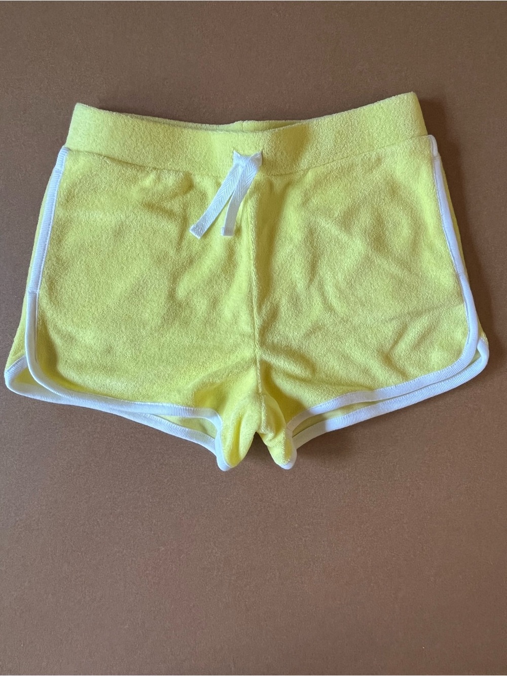 Janie and Jack Girls' Twinkle Star Terry Shorts. Size 7. NWT Yellow and White